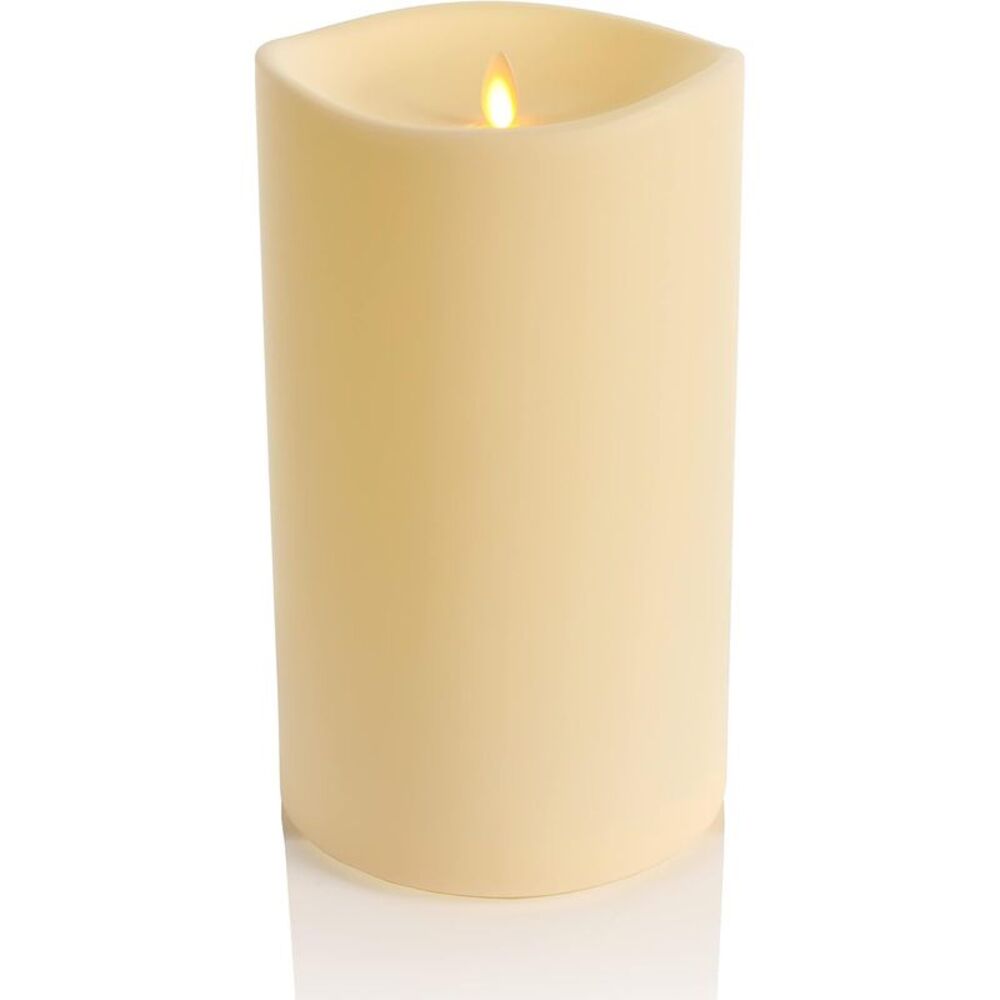 Luminara Realistic Artificial Moving Flame Outdoor LED Candle, 6" x 11" - Ivory